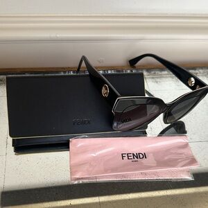 Fendi Black and Gold Sunglasses